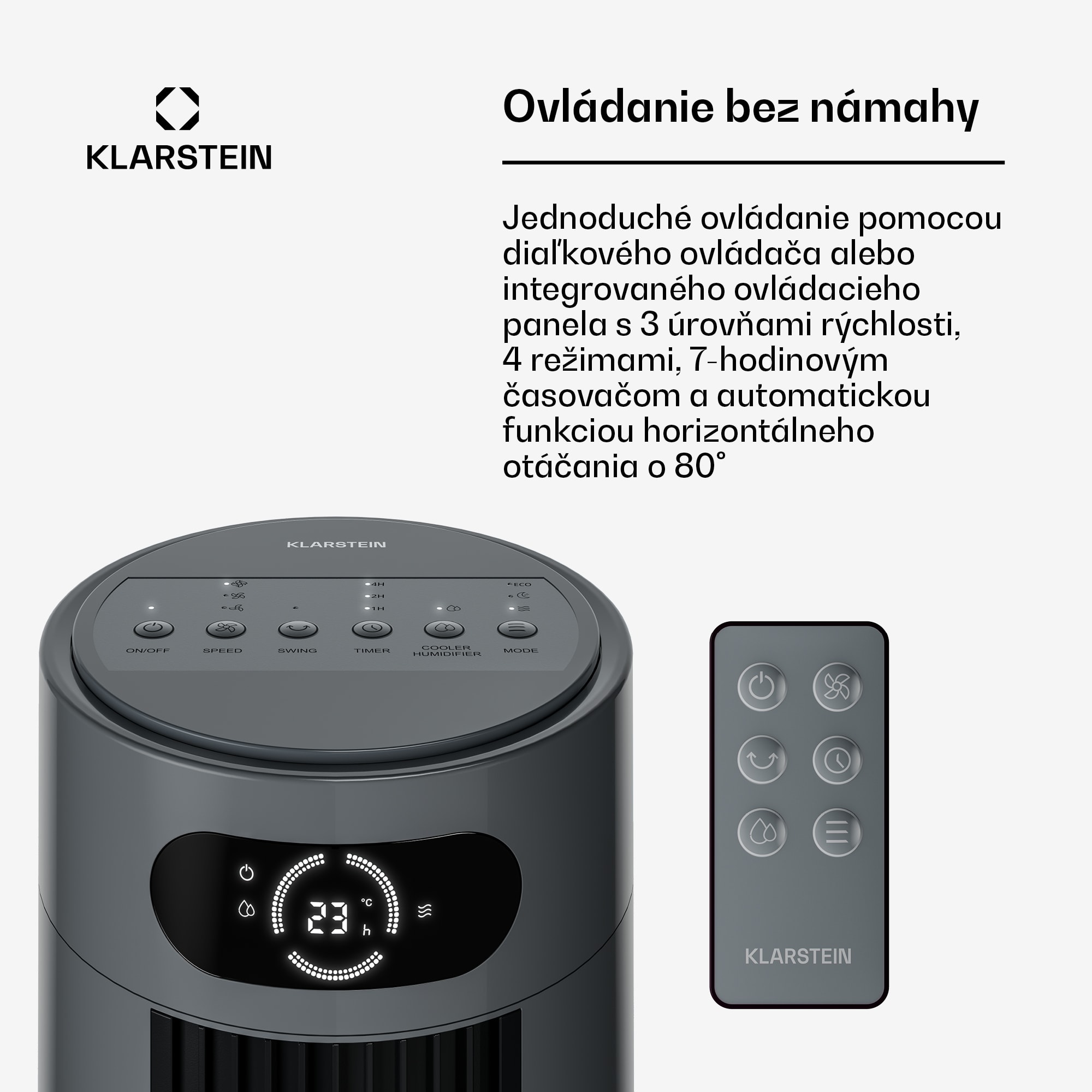 Klarstein Frost vzduchový chladič s vodným chladením | 200 m³/h | 7 l | 20 m² | 2 chladiace vložky | 4 režimy | 45 W – Obrázok 3