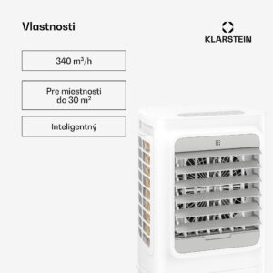 Klarstein Breezcube inteligentný chladič vzduchu s vodným chladením | 340 m³/h | 10 l | 30 m² | 3 režimy | 50 W