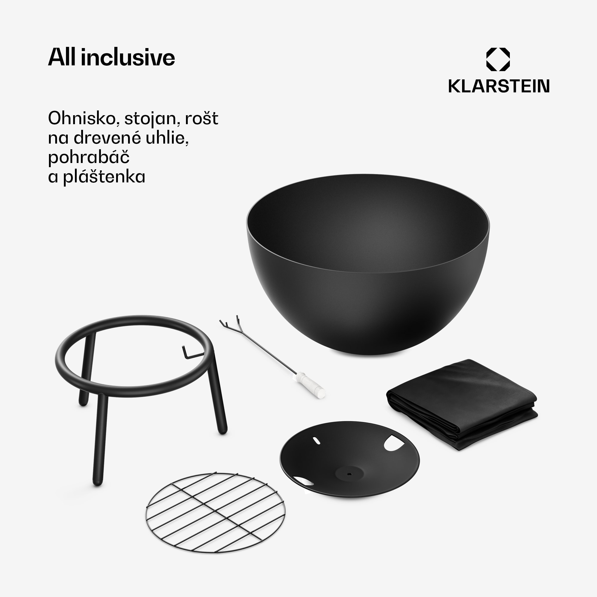 Klarstein Fireball nízka ohnisková misa | odolná proti korózii | stabilná | robustná | 66 cm | čierna – Obrázok 3