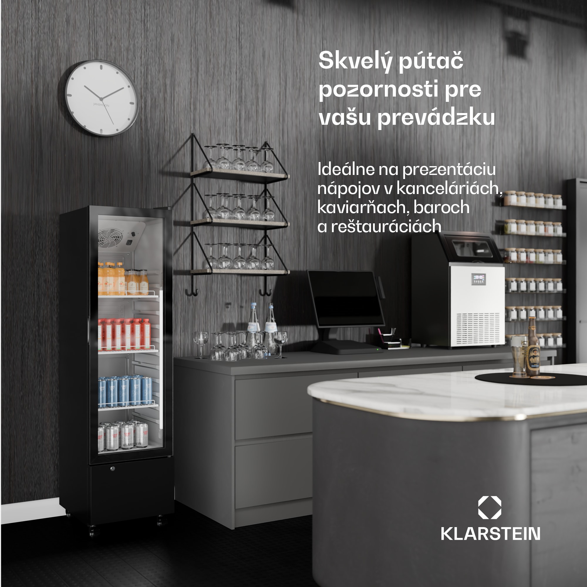 Klarstein GrandCooler Gastro chladiaci nápojový sklad | 163,5 x 43 cm | LED vnútorné osvetlenie | Čierny – Obrázok 4