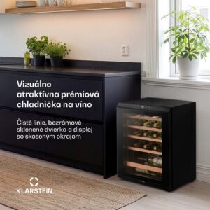 Klarstein Bevora voľne stojaci chladič na víno | 4 zásuvky | 62 litrov | 20 fliaš | 43 cm