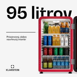 Klarstein Audrey Evo chladič nápojov | 74 x 38 cm | LED vnútorné osvetlenie | 95 W | 42 dB