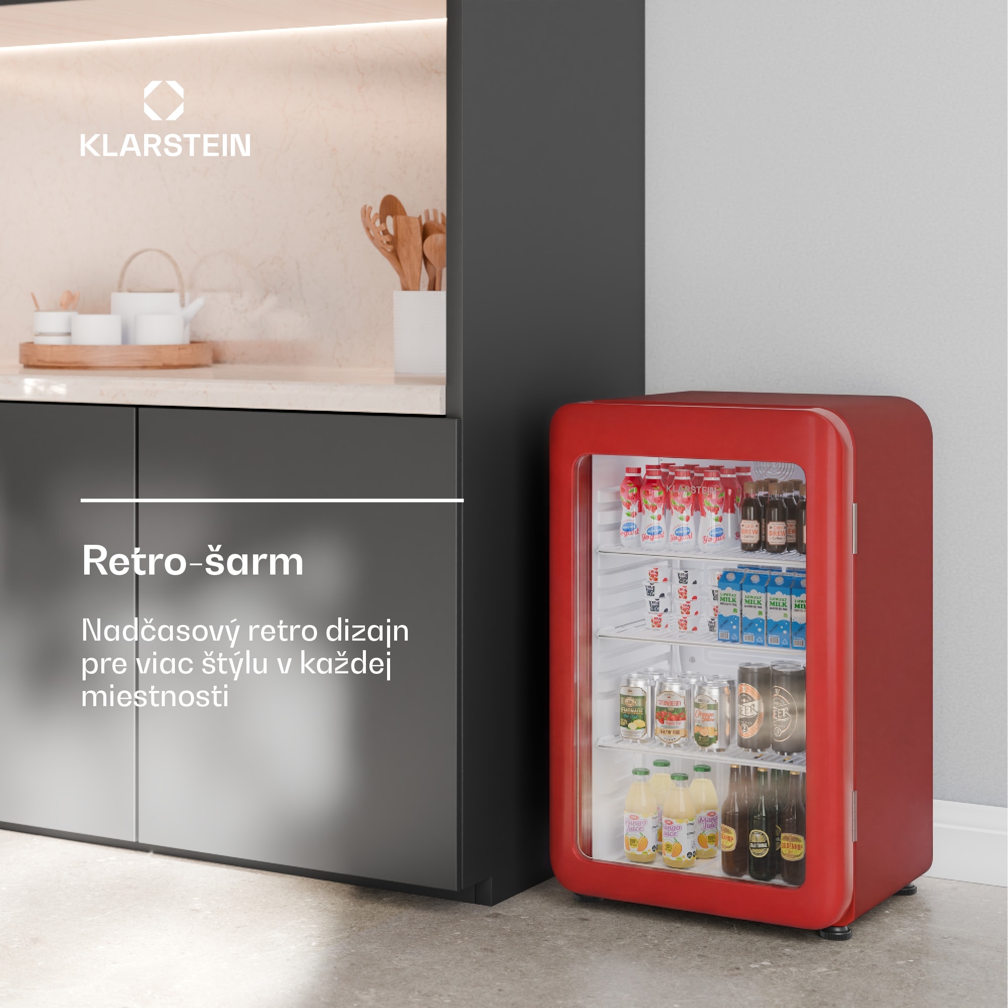 Klarstein Audrey Evo chladič nápojov | 74 x 38 cm | LED vnútorné osvetlenie | 95 W | 42 dB – Obrázok 2
