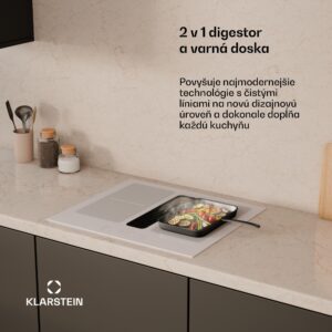 Klarstein Full House indukčná varná doska s digestorom | 4 varné zóny | 7335 W | 530,1 m³/h | 60 cm