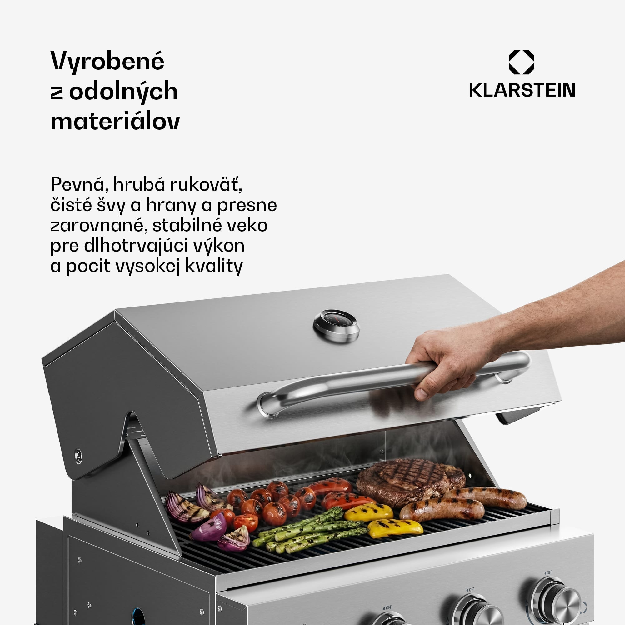Klarstein WaldChef kuchyňa vonkajšia | Plynový gril | 4 horáky | 30 mbar | 12800 W | liatinový rošt | nerezová oceľ – Obrázok 2