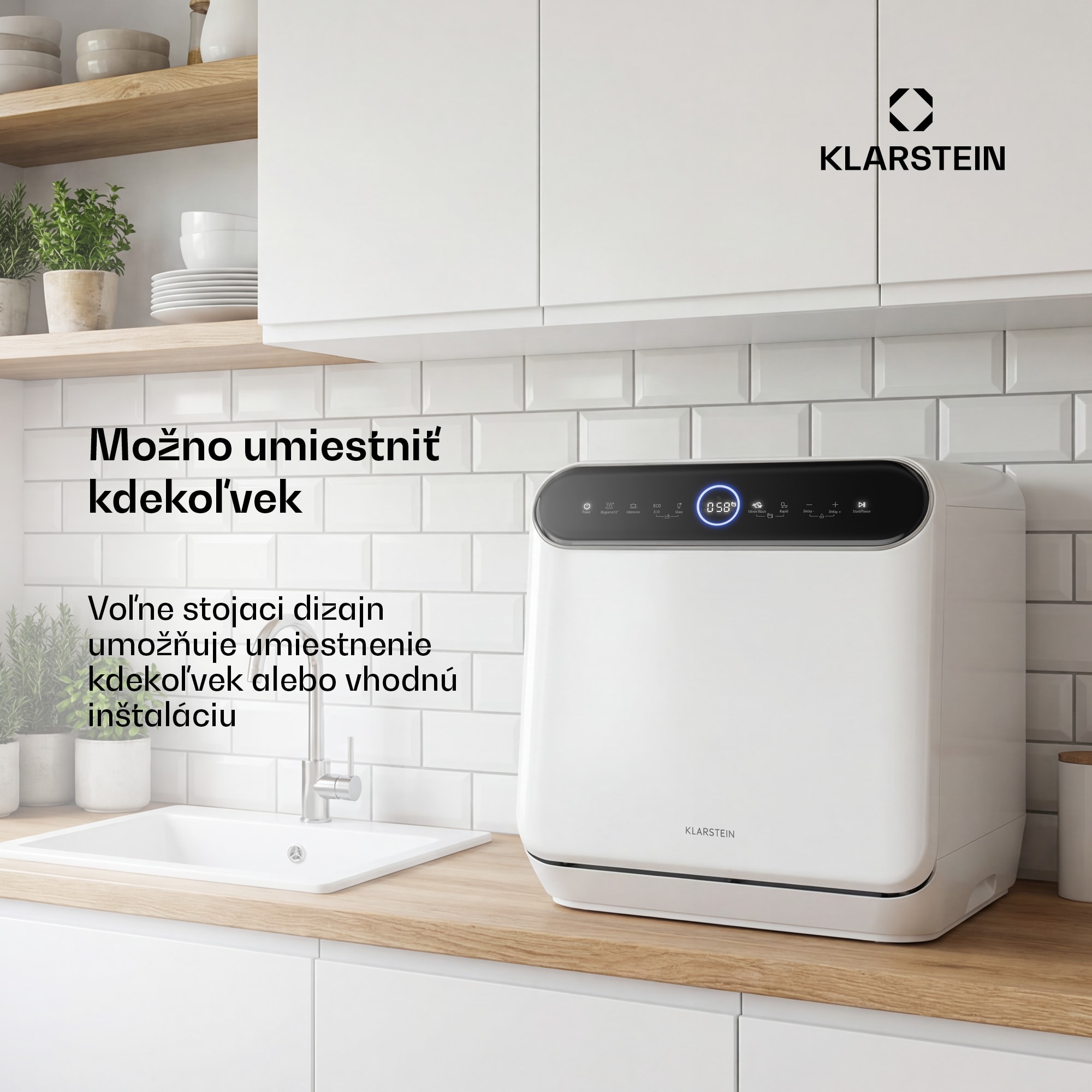 Klarstein Oceana stolný umývačka riadu | 7 programov | Aqua-Stop technológia | 860 W | 42 cm