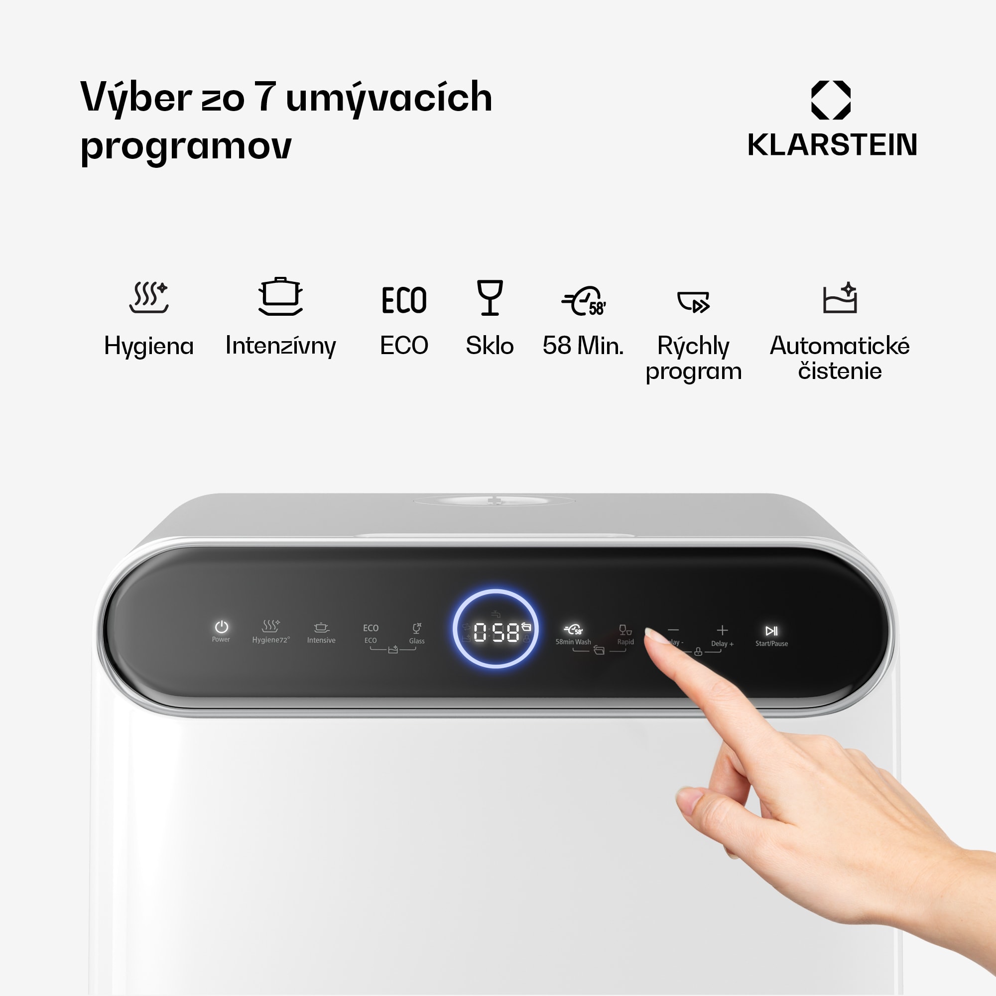 Klarstein Oceana stolný umývačka riadu | 7 programov | Aqua-Stop technológia | 860 W | 42 cm – Obrázok 3