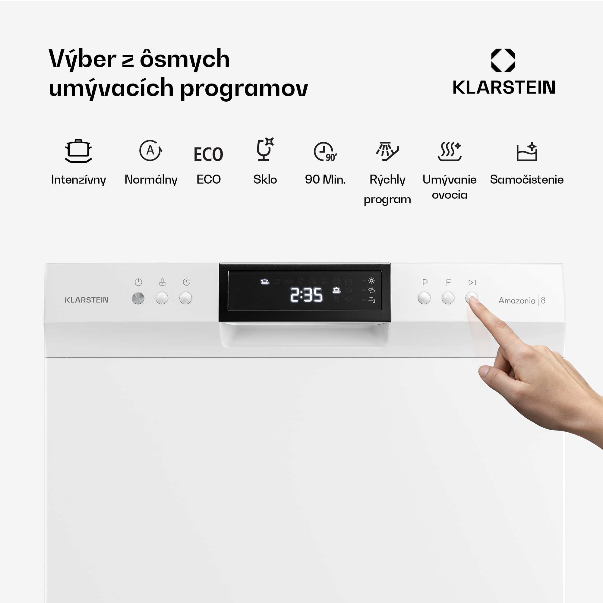 Klarstein Amazonia vstavaná umývačka riadu | 8 programov | Aqua-Stop technológia | 1620 W | 55 cm – Obrázok 4