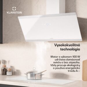 Klarstein Flashline odsávač bez stropu | odťahový a recirkulačný režim | moderný dizajn | 578 m³/h | 90 cm