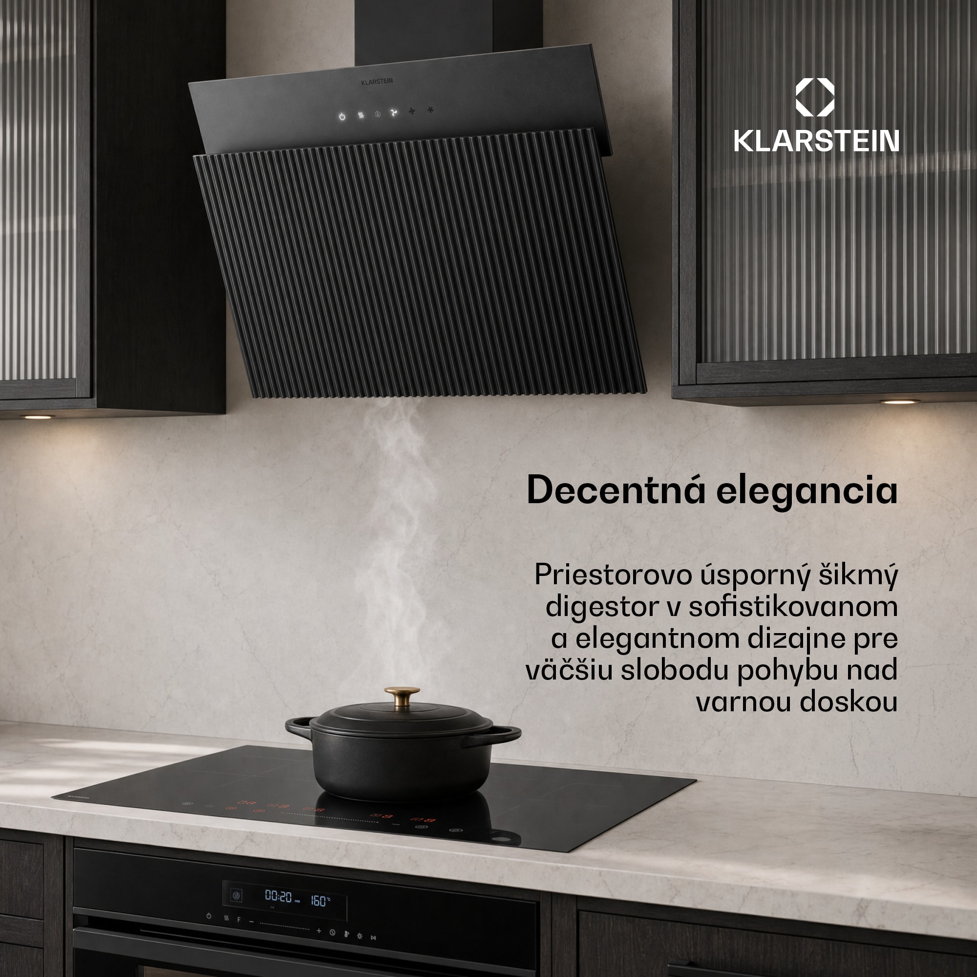 Klarstein Wavyn komínová odsávačka | odťah a recirkulácia | kvalitný dizajn | 661 m³/h | 60 cm – Obrázok 2