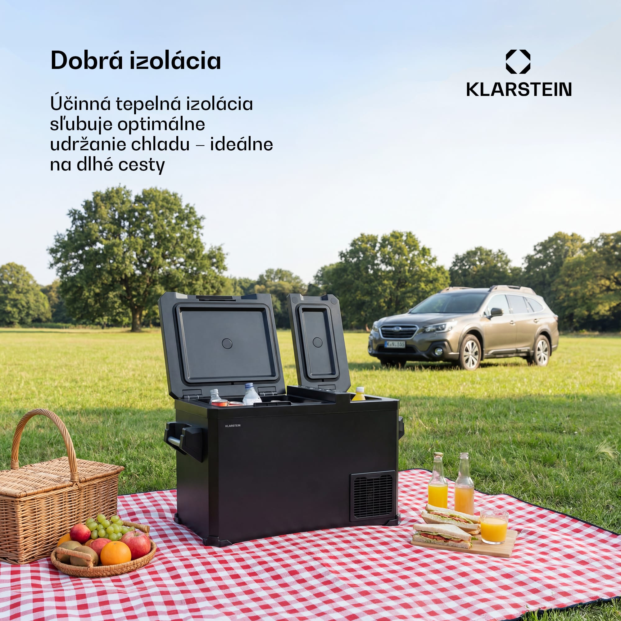 Klarstein Arctiq Duo chladiaca box | S kompresorom | 43 l | 58 plechoviek | -18 - 20 °C | Čierna | 78 cm – Obrázok 4