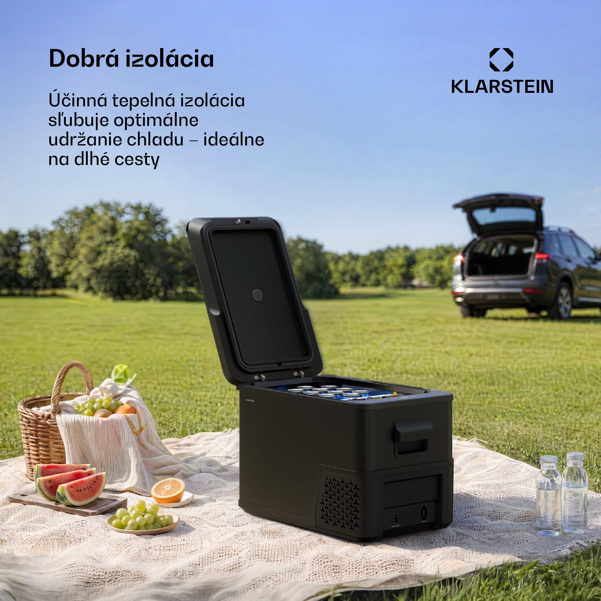 Klarstein Arctiq chladiaca box | S kompresorom | 27 litrov | 36 plechoviek | -20 - 20 °C | Čierna | 60 cm – Obrázok 4