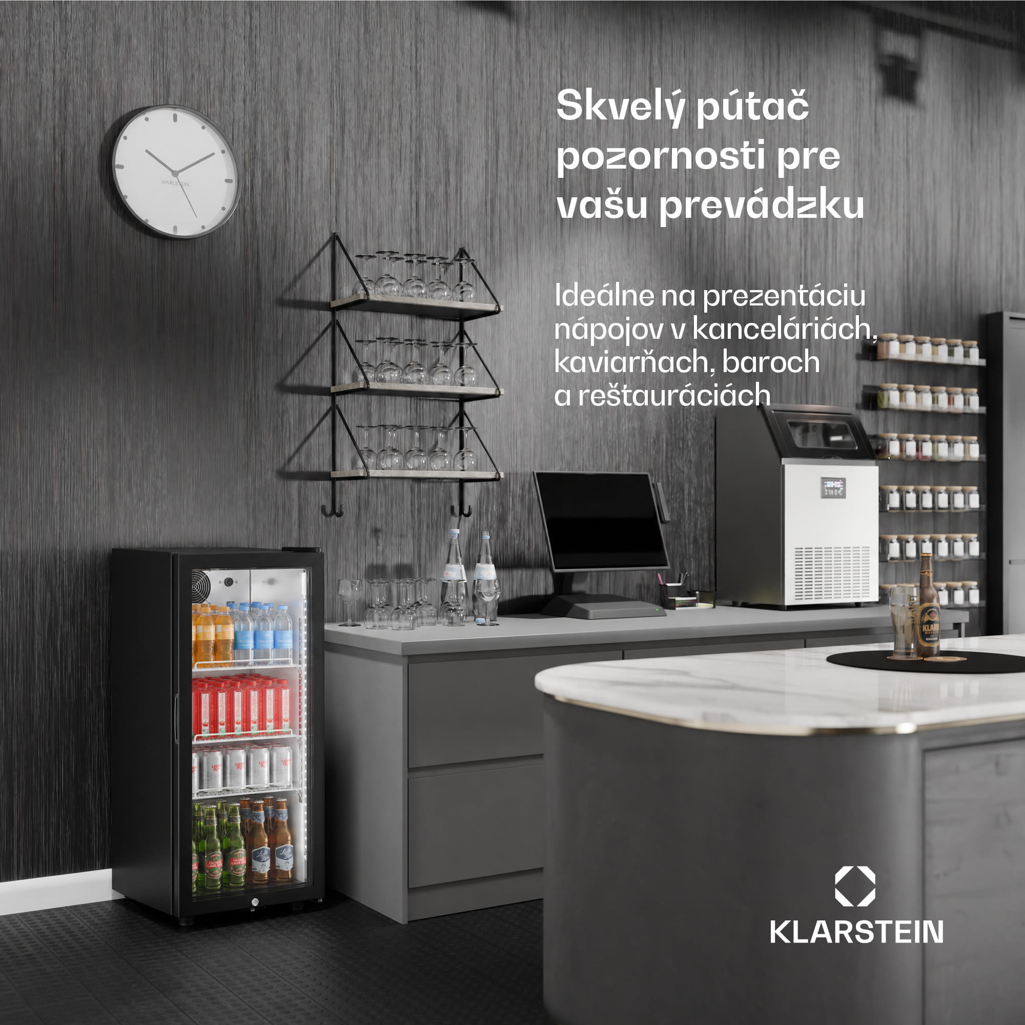 Klarstein GrandCooler Gastro chladič nápojov | 106 x 46 cm | LED vnútorné osvetlenie | Čierny – Obrázok 4