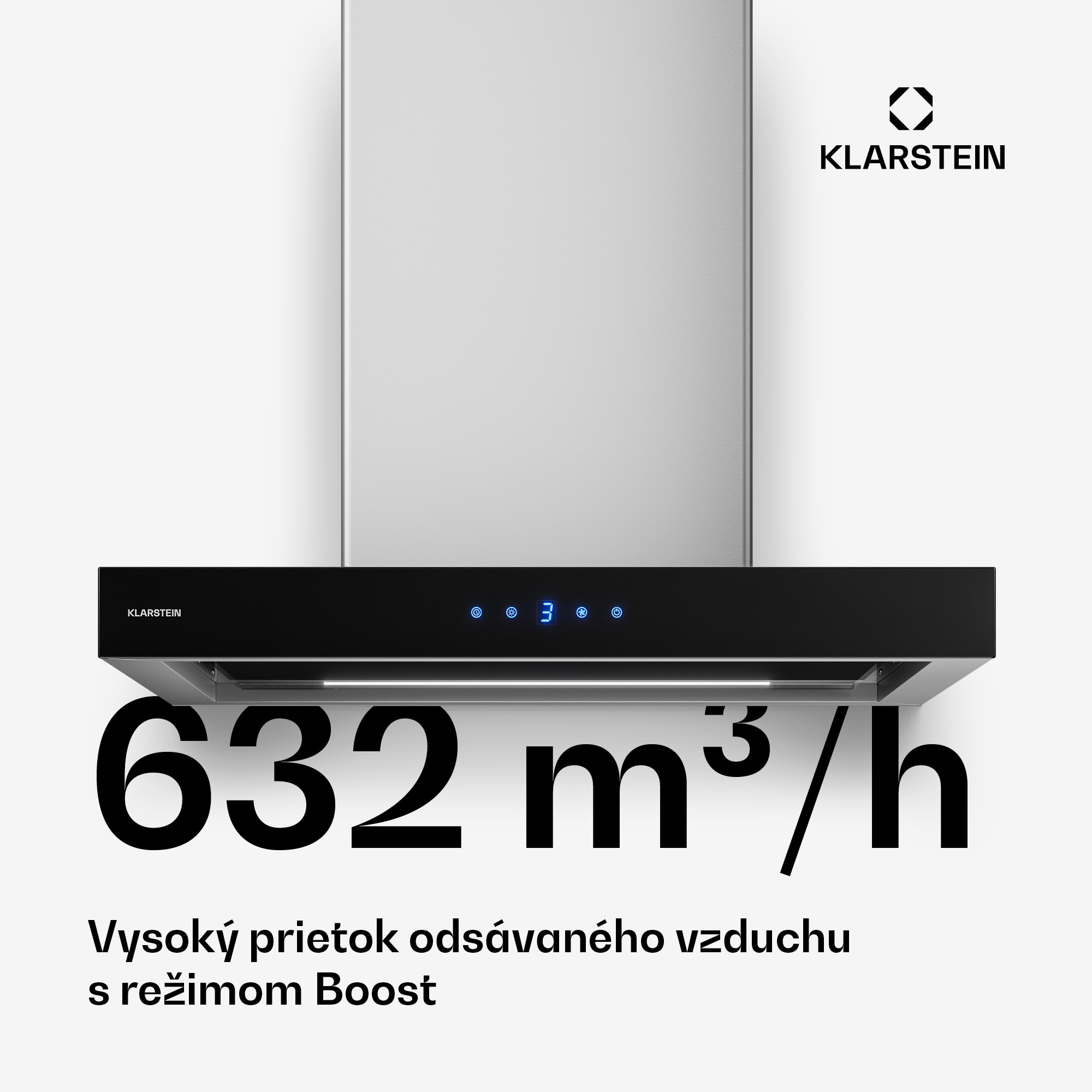 Klarstein Valeria ostrovčekový digestor | Režimy odsávania a recirkulácie | Elegantný dizajn z nehrdzavejúcej ocele | 632 m³/h | 60 cm – Obrázok 3