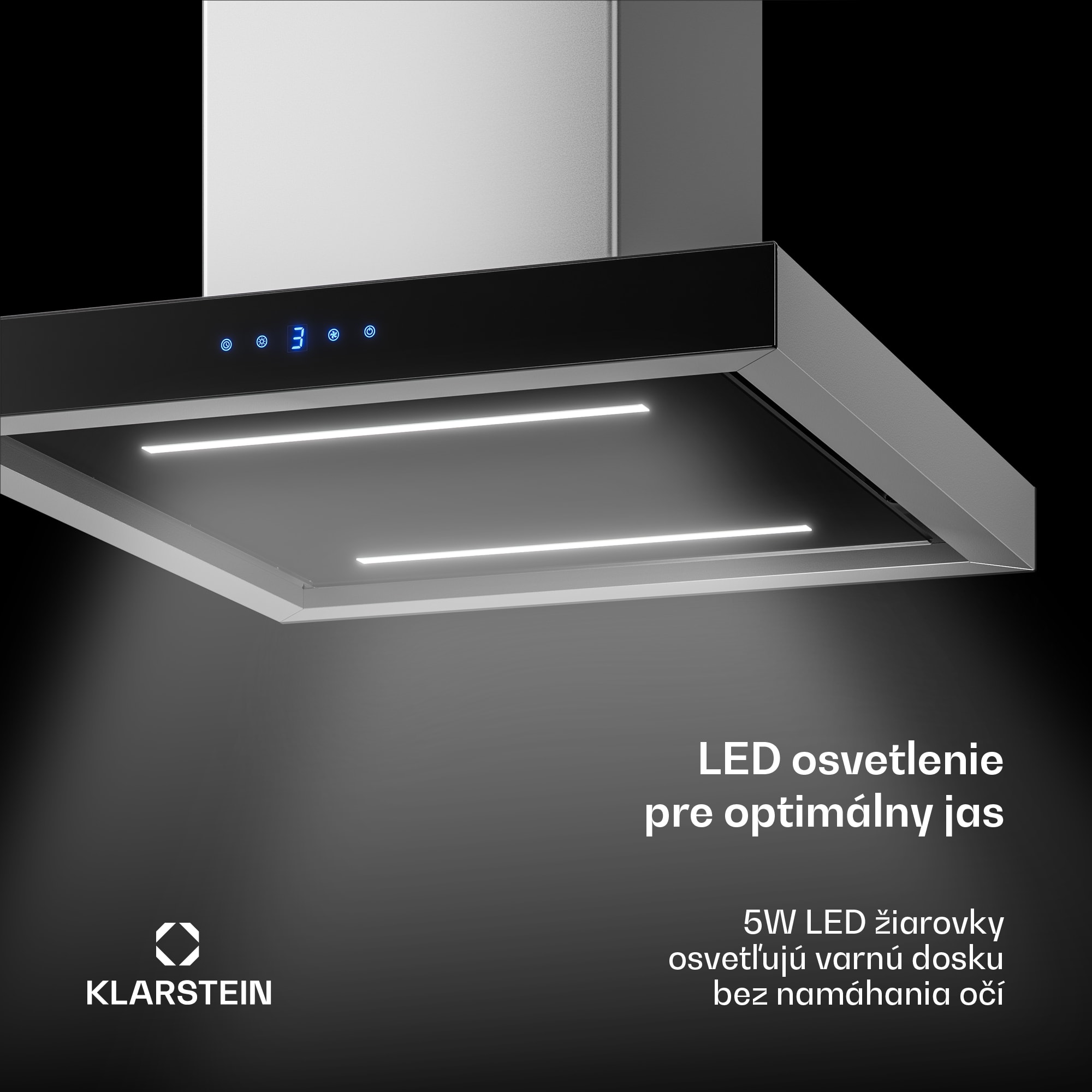 Klarstein Valeria ostrovčekový digestor | Režimy odsávania a recirkulácie | Elegantný dizajn z nehrdzavejúcej ocele | 632 m³/h | 60 cm – Obrázok 4