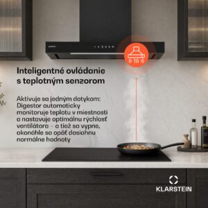 Klarstein Vapura horizontálny nástenný digestor | Ušľachtilý, moderný, výkonný | Energetická trieda A++ | 609 m³/h | 60 cm