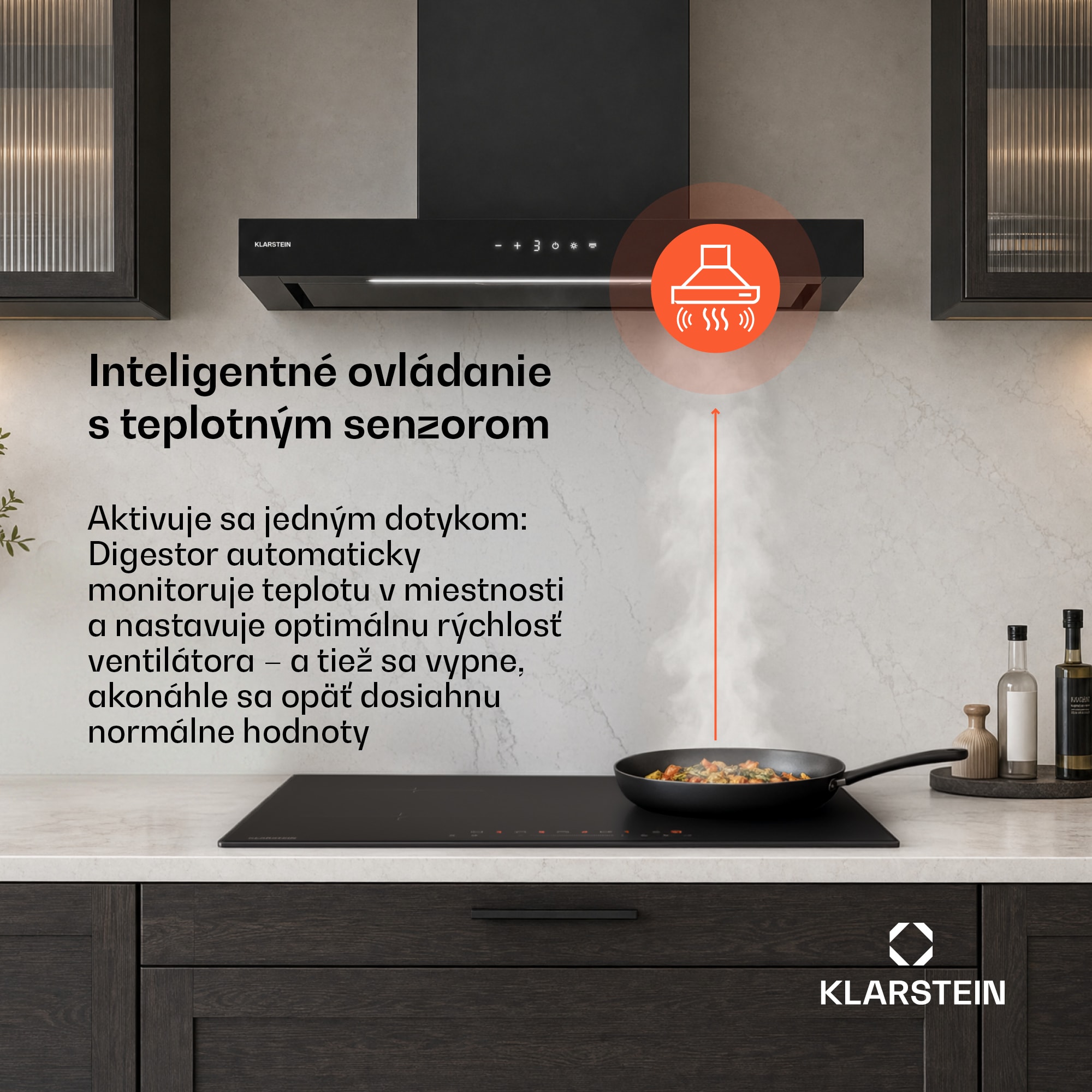 Klarstein Vapura horizontálny nástenný digestor | Ušľachtilý, moderný, výkonný | Energetická trieda A++ | 609 m³/h | 60 cm