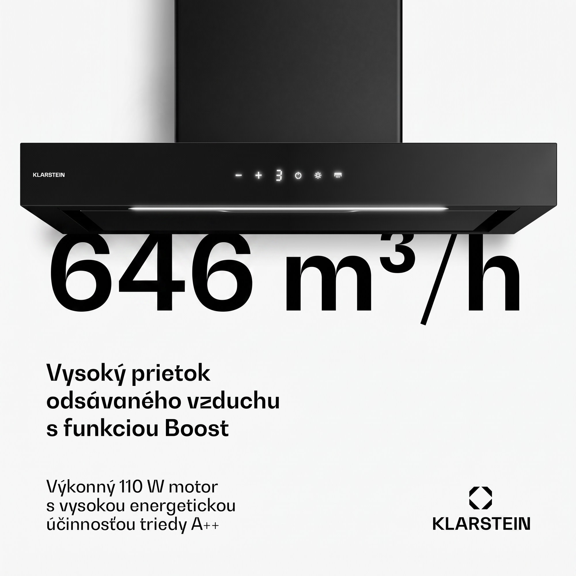 Klarstein Vapura horizontálny nástenný digestor | Ušľachtilý, moderný, výkonný | Energetická trieda A++ | 609 m³/h | 60 cm – Obrázok 3