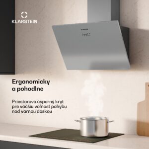 Klarstein Silver Lining odsávač bez komína | odťah a recirkulácia | prémiový dizajn | 557 m³/h | 60 cm