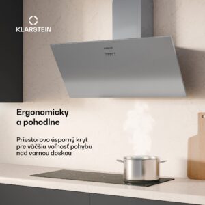Klarstein Silver Lining bezhlavá digestoř | odťahový a recirkulačný režim | kvalitný dizajn | 557 m³/h | 90 cm