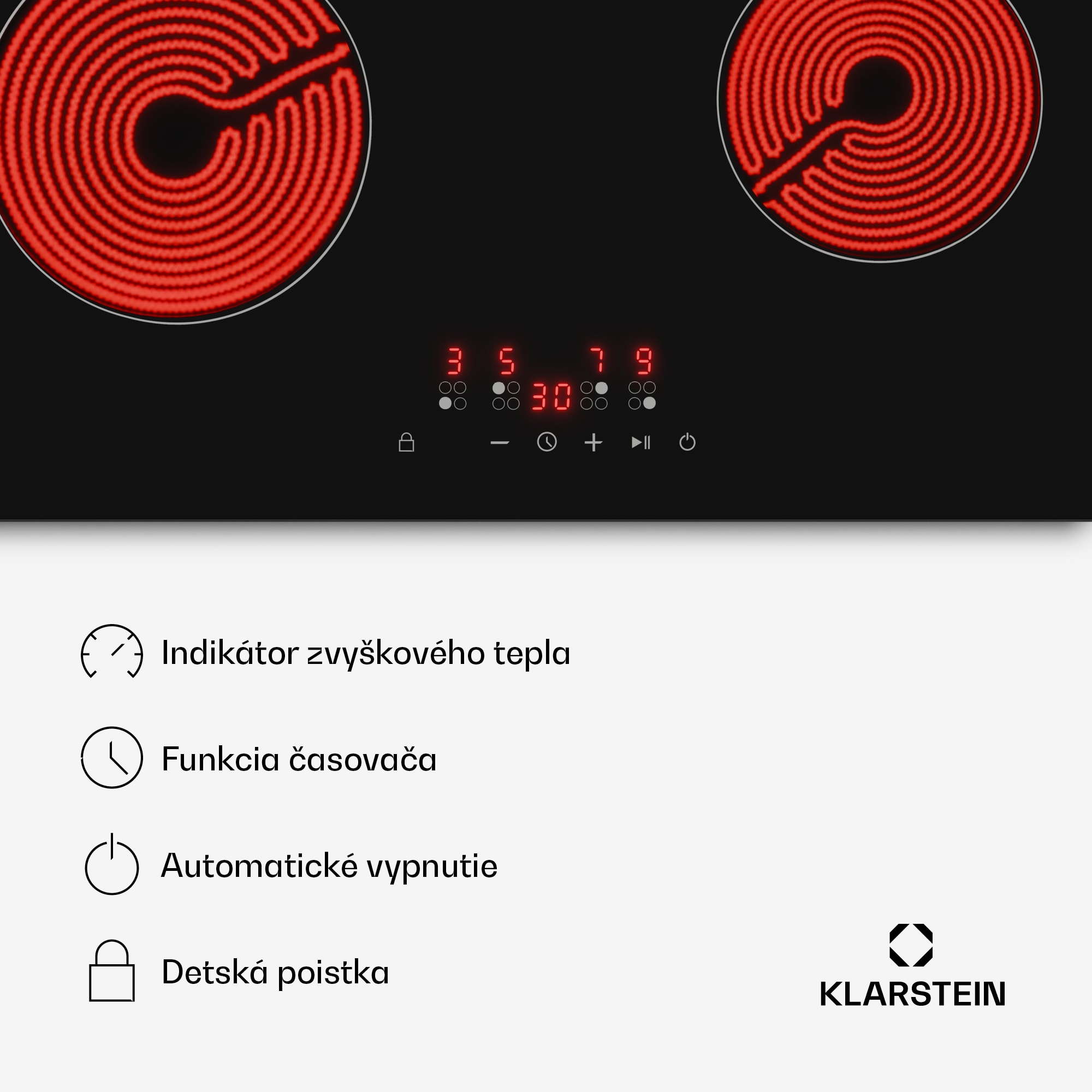 Klarstein Hito sklokeramická varná doska | 4 varné zóny | 6000 W | 9 výkonových stupňov | 60 cm – Obrázok 4