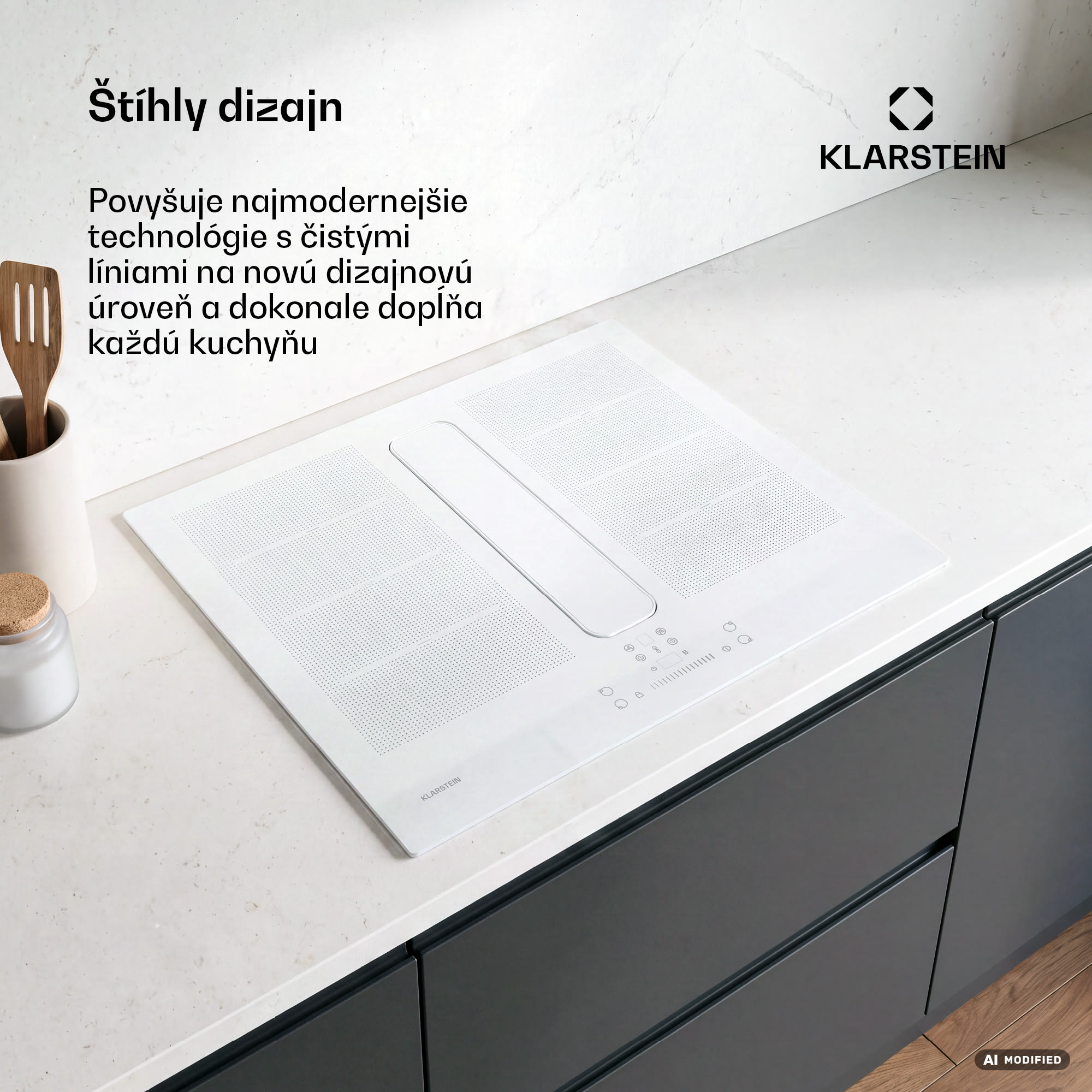 Klarstein ChefFusion indukčná varná doska s odsávačom pár | 4 varné zóny | 7200 W | 504,3 m³/h | 70 cm