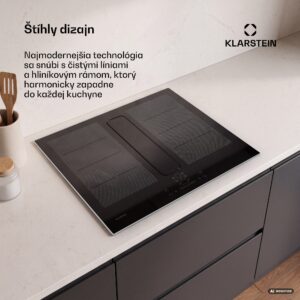 Klarstein ChefFusion indukčná varná doska s odsávačom pár | 4 varné zóny | 7200 W | 504,3 m³/h | 60 cm