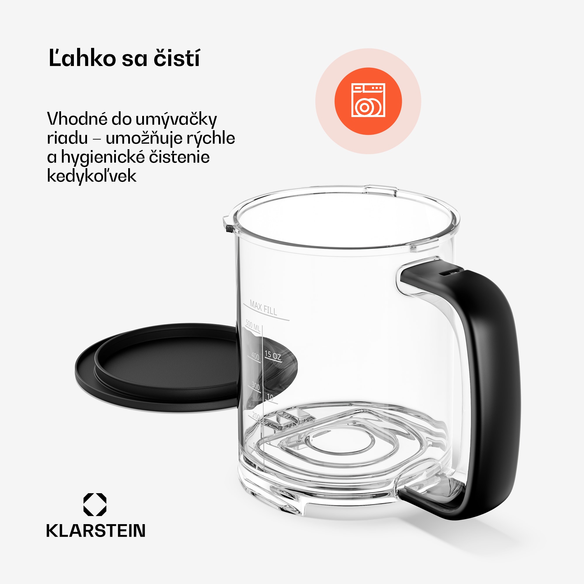 Klarstein Velaire nádoba na ľad | 0,6 l | Tritan | Odolná | Silikónový uzáver | Vhodná do umývačky riadu – Obrázok 3