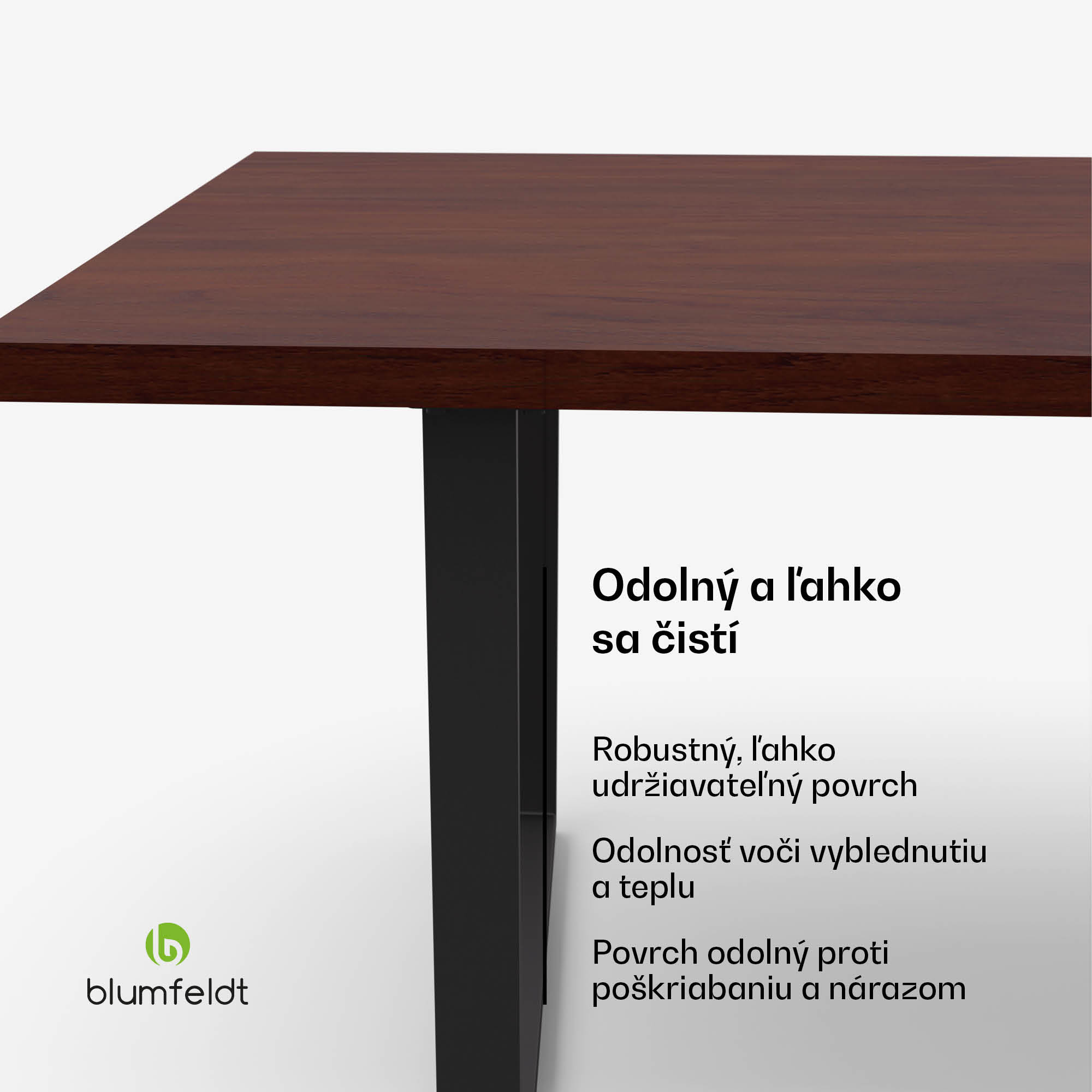 Blumfeldt Bearsdon jedálenský set, stolová doska a kovové nohy stola, industriálny štýl, stabilný, moderný – Obrázok 2