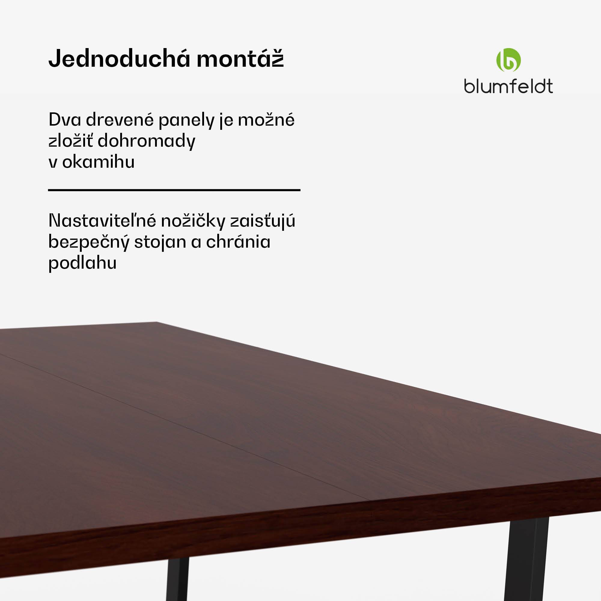 Blumfeldt Bearsdon jedálenský set, stolová doska a kovové nohy stola, industriálny štýl, stabilný, moderný – Obrázok 4