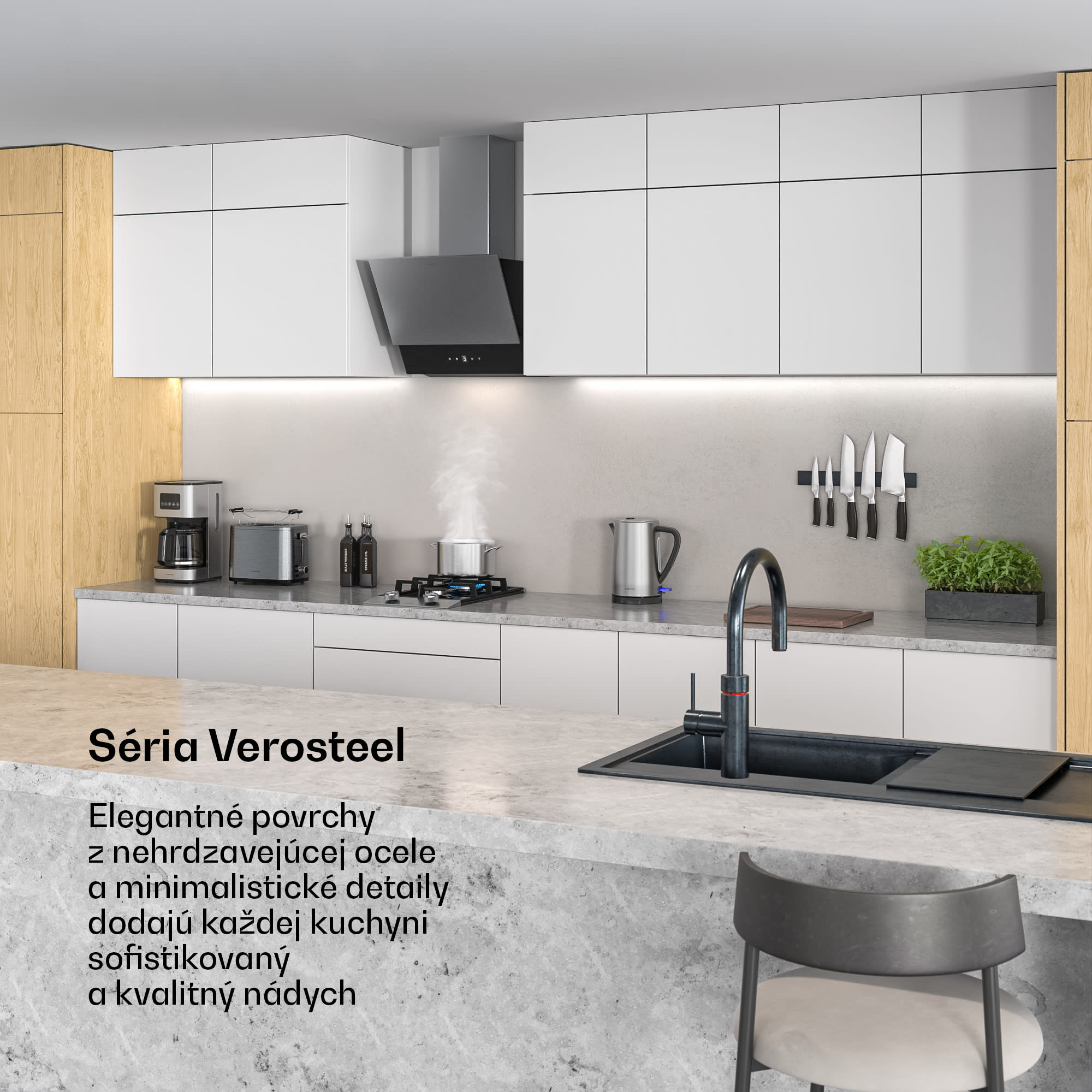 Klarstein Verosteel raňajková súprava | Toster, rýchlovarná kanvica, kávovar | 12 šálok