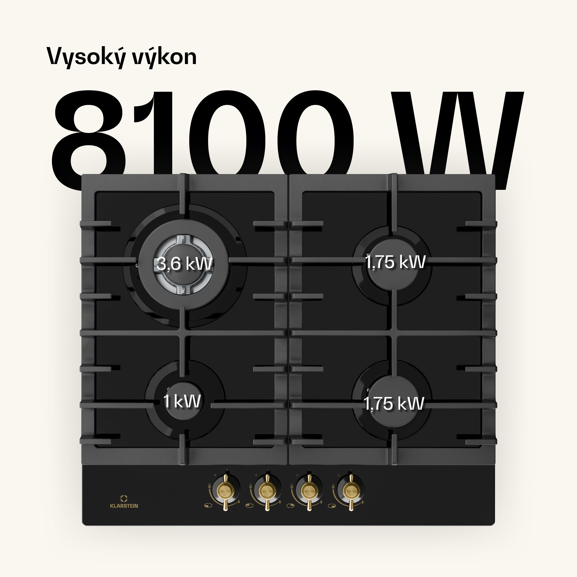 Klarstein Victoria 60 Duo Set plyn | plynová varná doska | odsávač pár – Obrázok 2