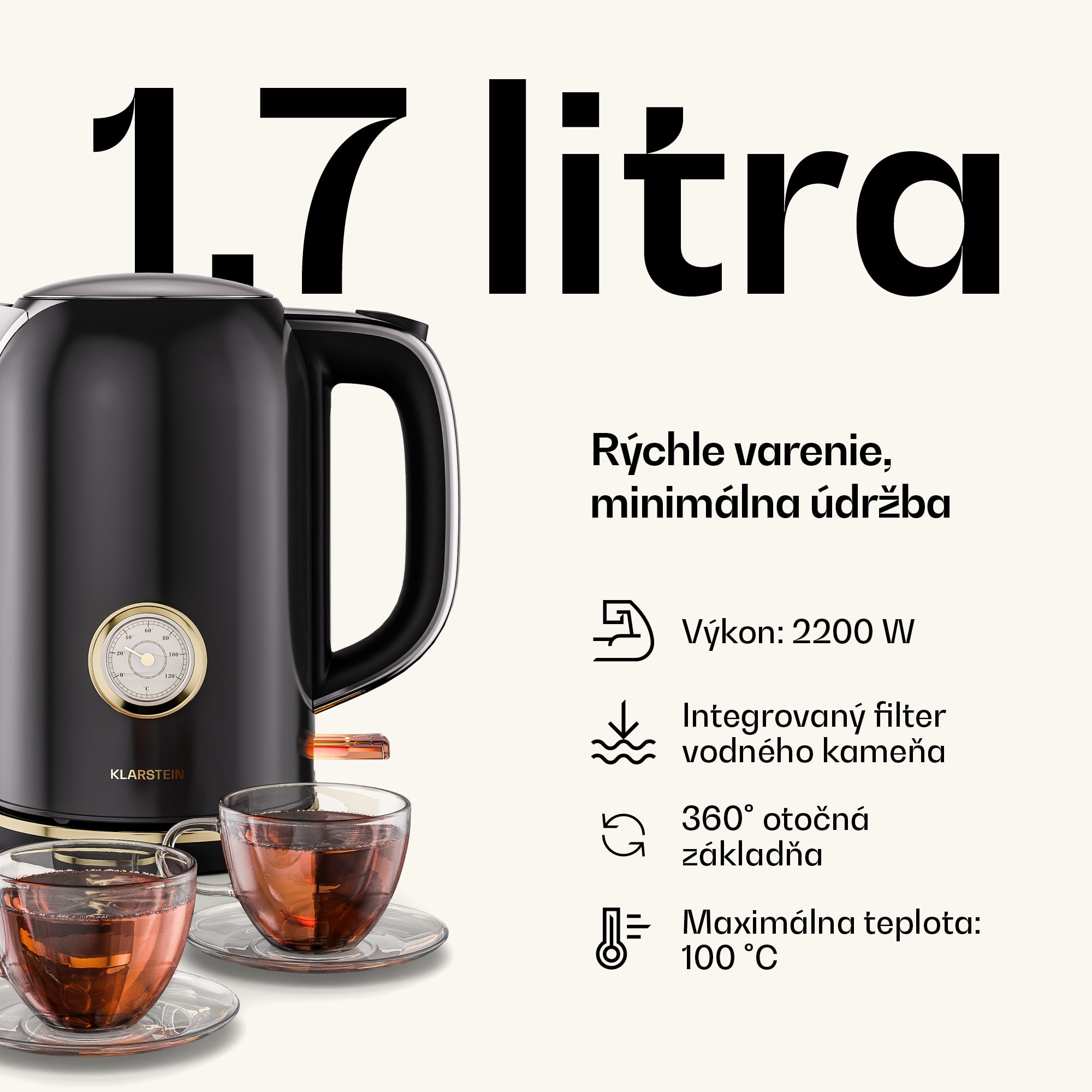 Klarstein Victoria základná raňajková sada | 2-štrbinový hriankovač & varná kanvica – Obrázok 4