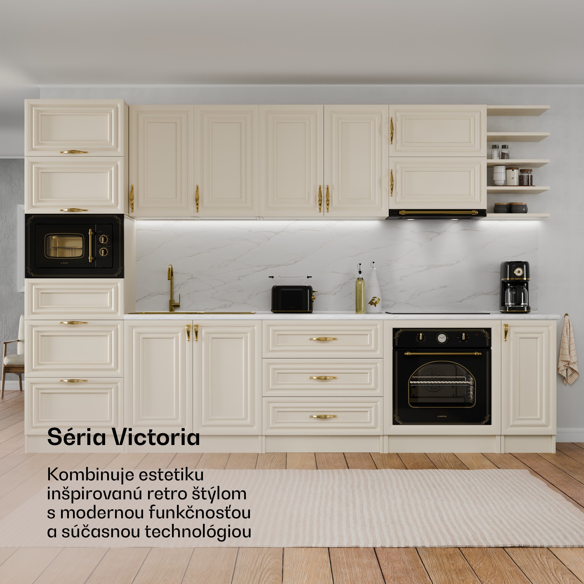Klarstein Victoria sada na raňajky | Toaster, rýchlovarná kanvica, kávovar | 12 šálok