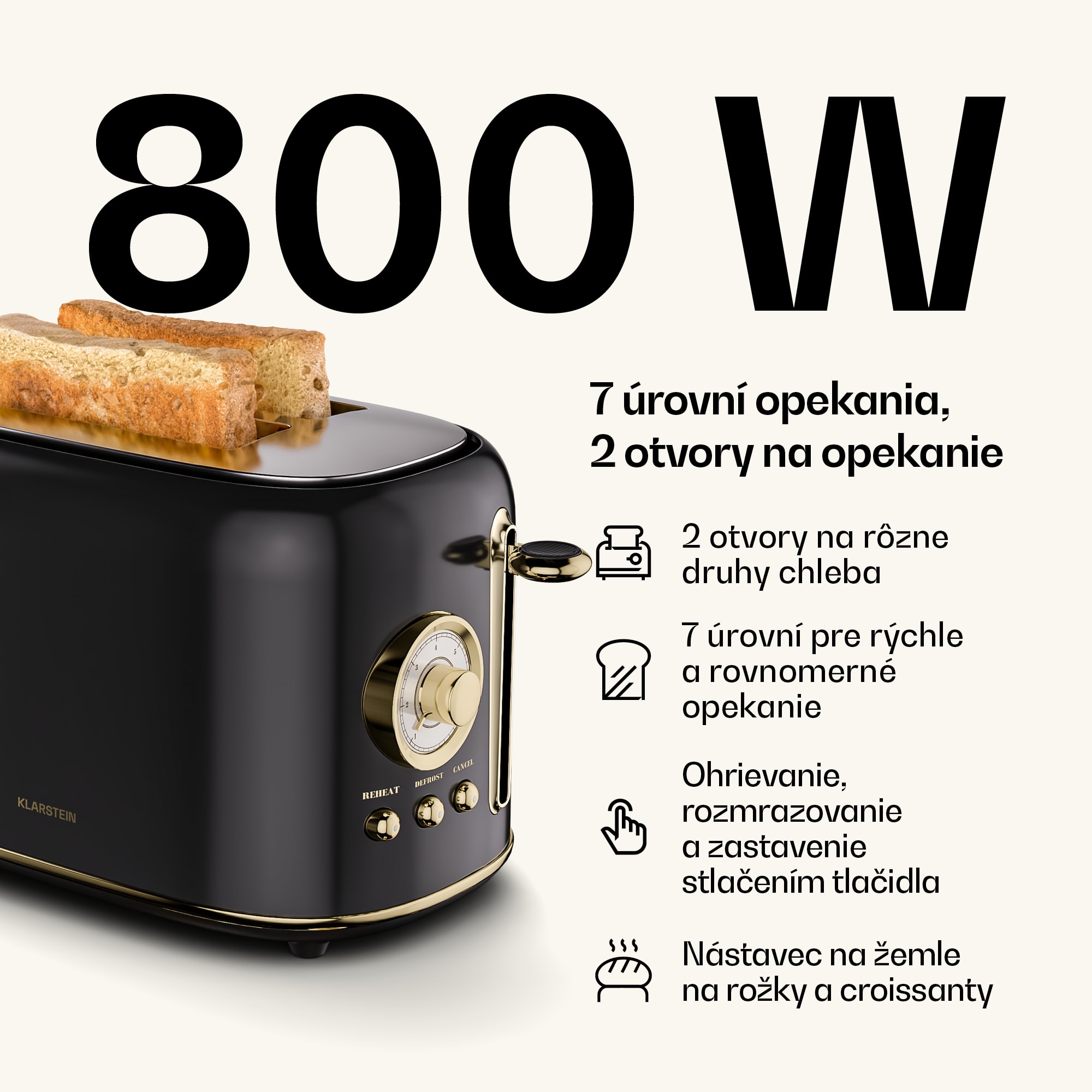 Klarstein Victoria sada na raňajky | Toaster, rýchlovarná kanvica, kávovar | 12 šálok – Obrázok 3