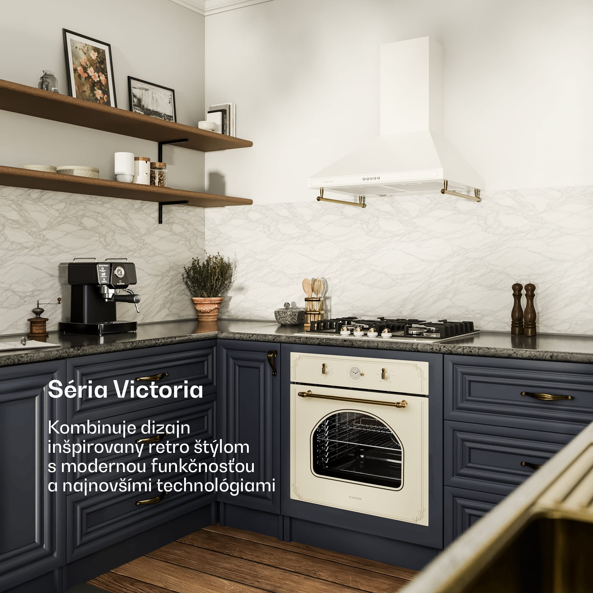 Klarstein Victoria 60 Duo Set plyn | plynová varná doska | odsávač pár