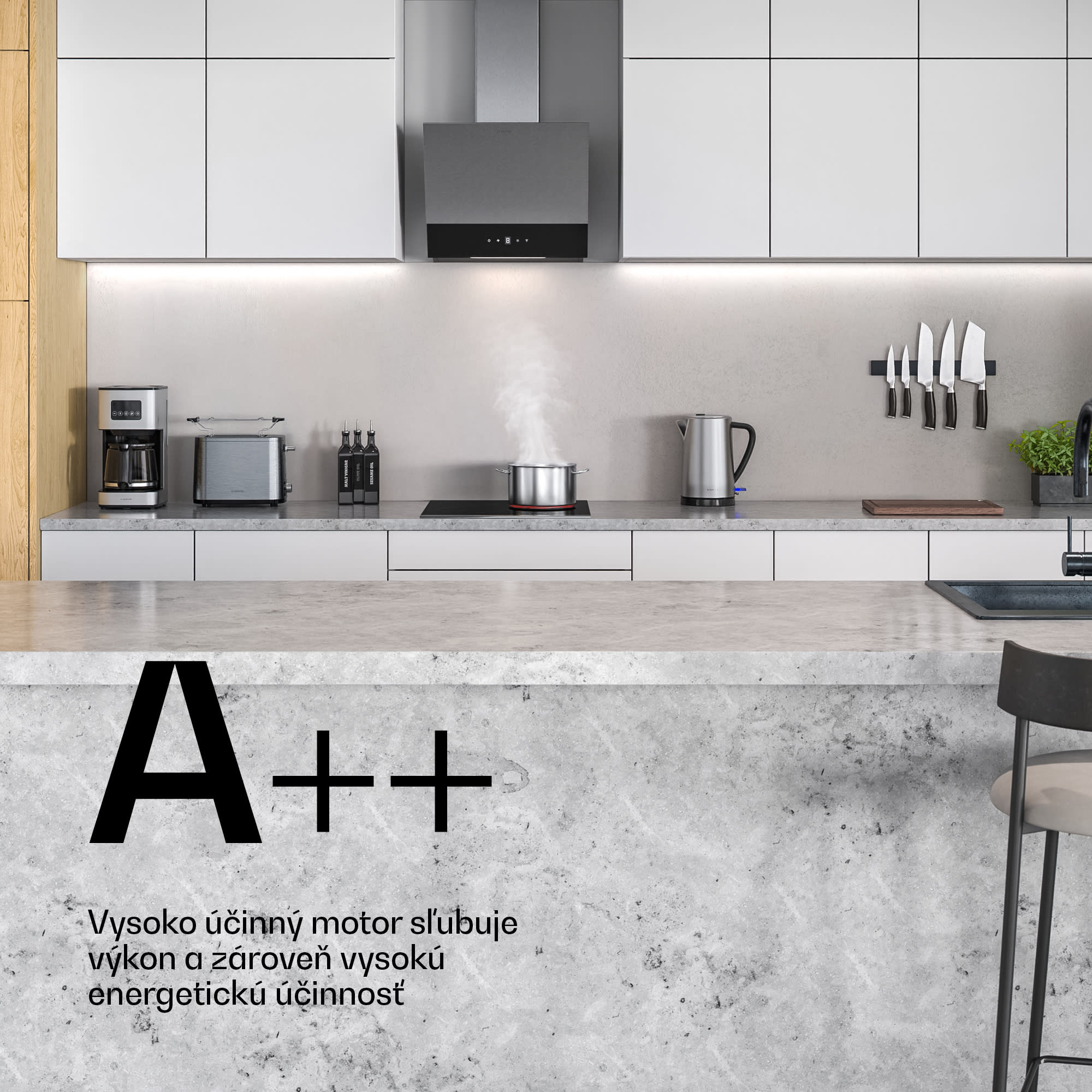 Klarstein Verosteel sklokeramická varná doska + Verosteel odsávač bez komína | 45 cm – Obrázok 3