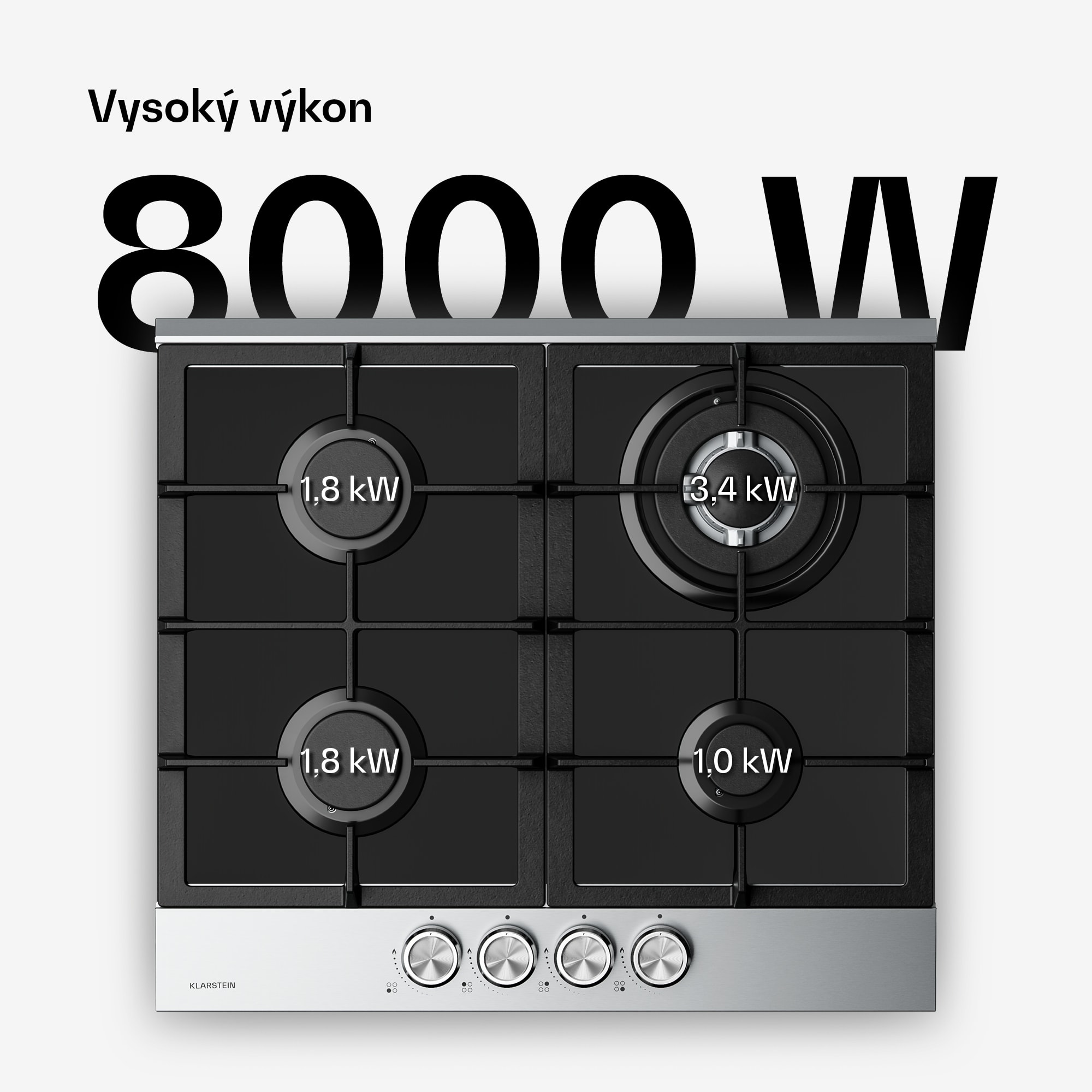 Klarstein Verosteel plynová varná doska + Verosteel komínový odsávač | Nerez | 60 cm – Obrázok 2